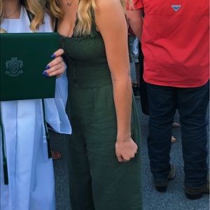 hollister olive colored jumpsuit